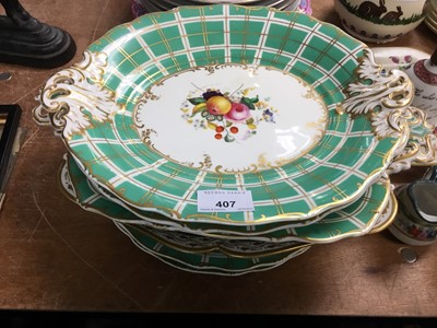 Lot 407 - Lot Victorian dessert ware and lot decorated china
