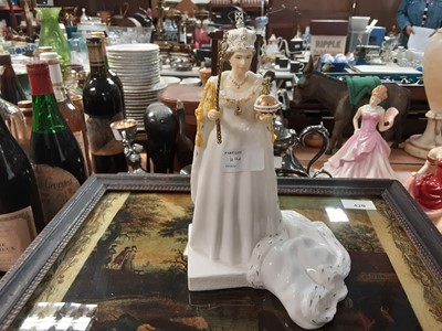 Lot 414 - Four Royal Dolton ' Pretty Ladies '  figures and Coalport figure of The Queen (5)