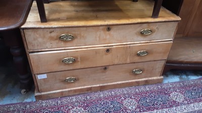 Lot 1179 - Victorian chest of three drawers with oval brass handles