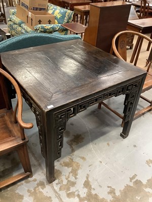 Lot 1356 - Antique Chinese black lacquered games table