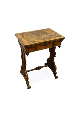 Lot 1482 - Victorian burr walnut chess table