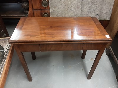 Lot 1049 - 19th century mahogany card table with single drawer