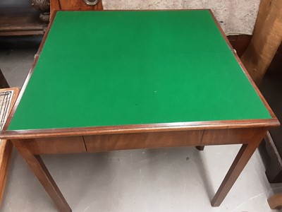 Lot 1049 - 19th century mahogany card table with single drawer