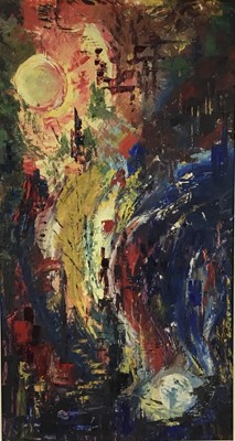 Lot 382 - Wong Chee Woh, oil on board, abstract and another oil landscape (2)