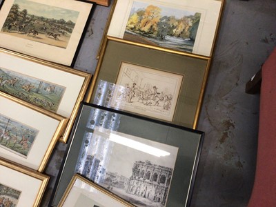 Lot 27 - Print by Bunbury, together with a set of three hunting prints