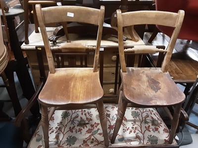 Lot 1132 - Six Victorian Suffolk chairs together with a Victorian carved oak hall table (7)