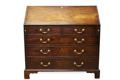 Lot 1393 - George III mahogany bureau