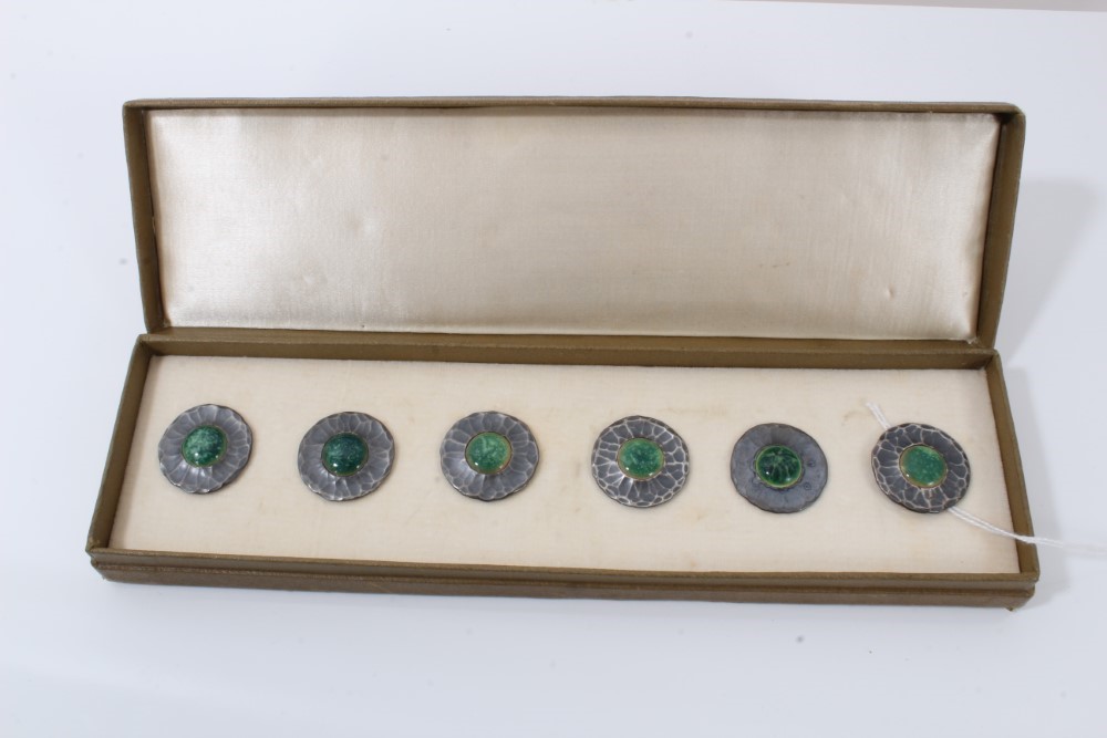 Lot 294 - Arts and Crafts boxed set of six buttons by