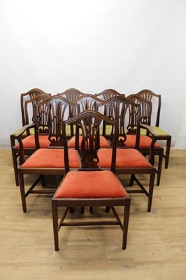 Lot 1436 - Set of ten George III style mahogany dining chairs, including a pair of carvers