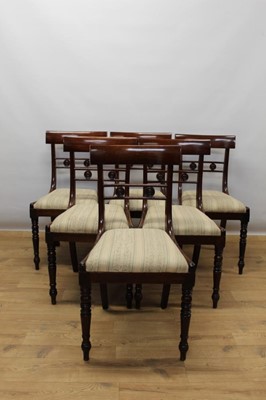 Lot 1437 - Set of six Regency mahogany chairs