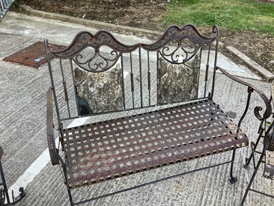 Lot 1136 - Very unusual garden set of folding design comprising two seater seat and pair of armchairs (3)