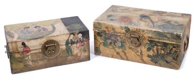 Lot 806 - Two old Chinese painted velum trunks