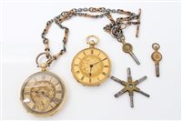 Lot 1611 - Ladies' Swiss gold (18k) fob Watches, together...