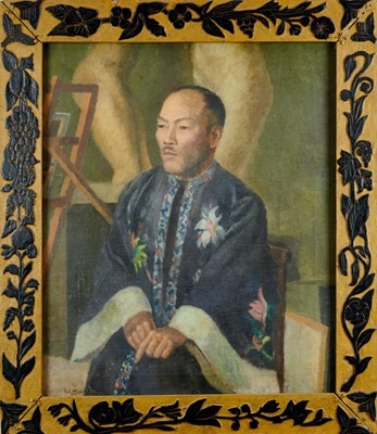 Lot 1266 - Wendy Morel, early 20th century, oil on canvas - portrait of a Chinese gentleman wearing a silk robe