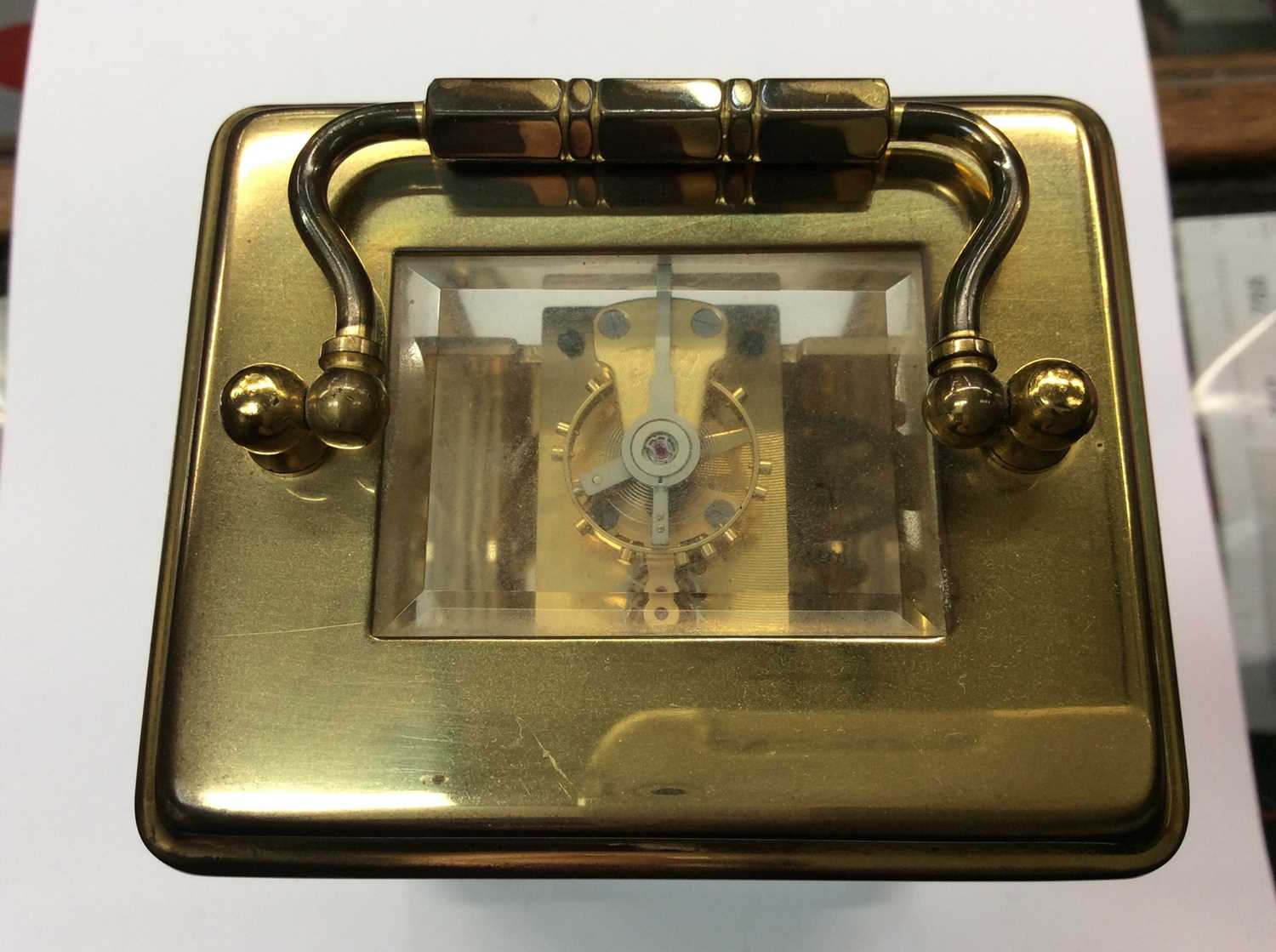 Lot 117 - Brass cased carriage clock by Bornard Freres,