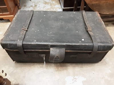 Lot 1146 - Old leather bound trunk