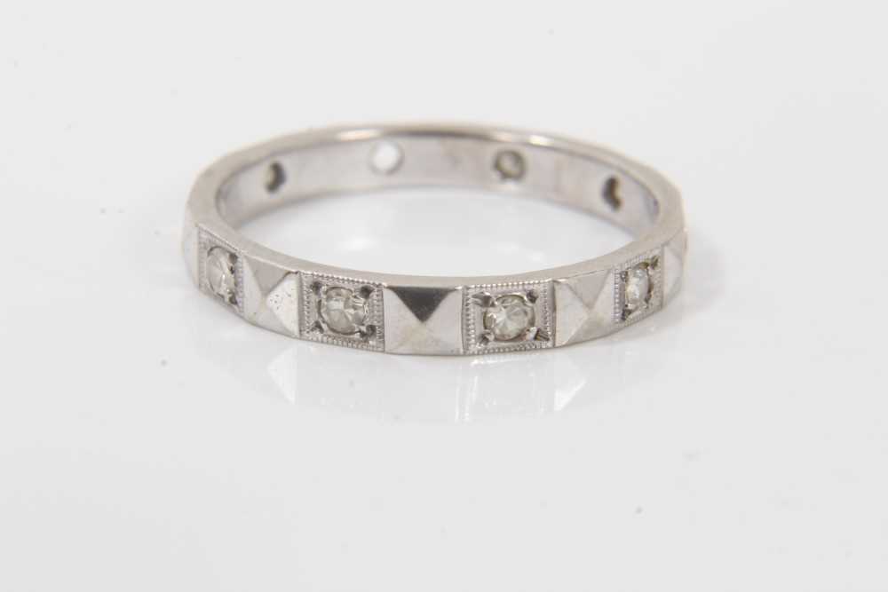 Lot 179 - 18ct white gold diamond eternity ring (one stone missing)