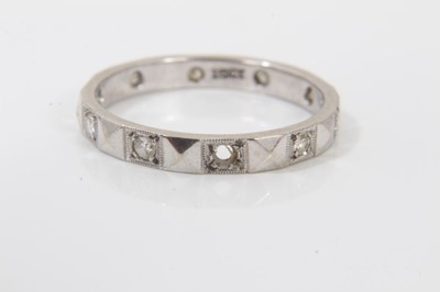 Lot 179 - 18ct white gold diamond eternity ring (one stone missing)