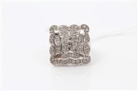 Lot 1618 - Ladies' white gold (9ct) diamond set cocktail...