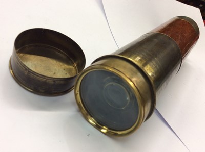 Lot 123 - Three pairs vintage opera glasses, Zeiss Ikon Nettar camera, telescope and some lenses
