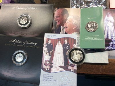 Lot 124 - Group of Commemorative coins, other coins and  stamps etc