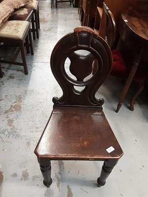 Lot 1157 - Mahogany framed dressing table mirror and a Victorian hall chair (2)