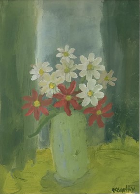 Lot 258 - Peter McCarthy (b. 1955) oil - vase, mixed flowers