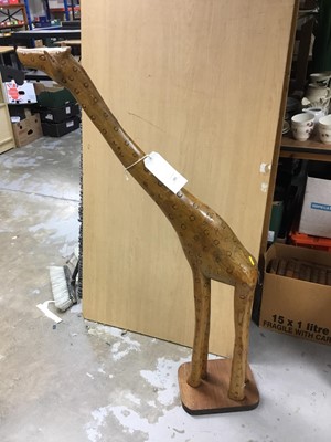 Lot 293 - Large carved wood giraffe