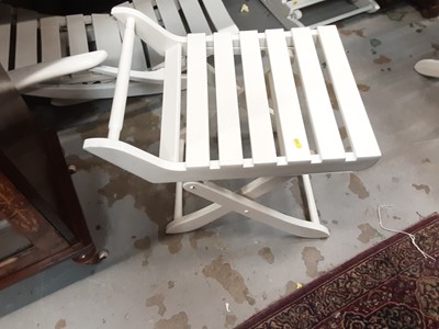 Lot 1169 - Pair of good quality folding garden chairs, together with matching folding tables (4)