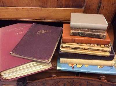 Lot 576 - Early 20th century autograph album/sketch book, together with a small group of books and selection of maps