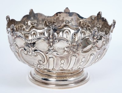 Lot 333 - Late Victorian silver punch bowl London 1896