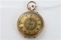 Lot 1633 - Late 19th century Swiss gold (14k) fob Watches