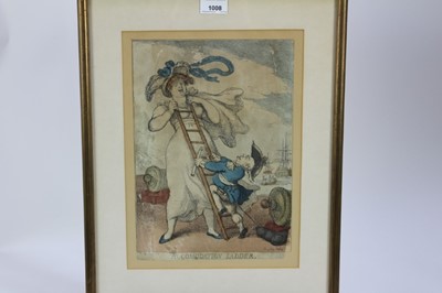 Lot 1008 - Thomas Rowlandson (1757-1827) hand coloured etching, Accomodation Ladder, sheet 32.5 x 23cm