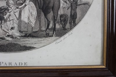 Lot 113 - Henry Bunbury (1750-1811) after Edmund Scott, stipple engraving, The Parade, 36 x 44cm, glazed frame