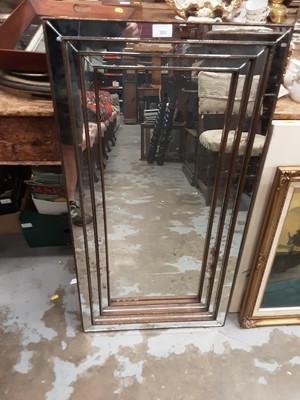 Lot 353 - Stylish wall mirror together with two pictures and pair columns