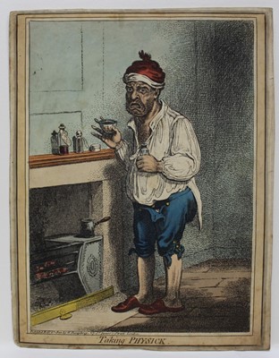 Lot 1033 - James Gillray (1756-1815) two hand coloured etchings, Charming Well Again, published H. Humphrey 1804, 26 x 21cm