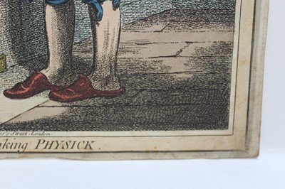 Lot 1033 - James Gillray (1756-1815) two hand coloured etchings, Charming Well Again, published H. Humphrey 1804, 26 x 21cm