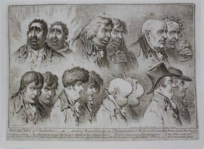 Lot 1044 - James Gillray (1756-1818) etching, Doublures of Characters, and another