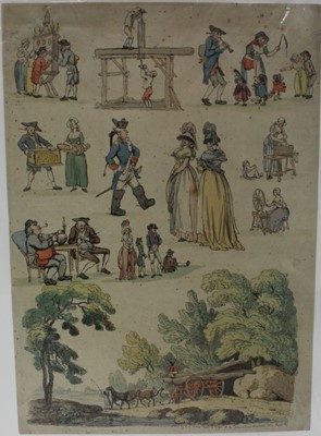 Lot 1053 - Thomas Rowlandson (1756-1827) hand coloured etching, The Rival Candidates, published W. Humphrey 1784, 24 x 35cm, together with 6 other Rowlandson etchings including A Sleepy Congregation, Processi...