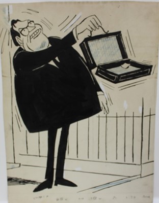 Lot 1056 - Victor Weisz (Vicky) (1913-1966) pen and ink, Reginald Maudling (Chancellor of the Exchequer), 40 x 30cm. Provenance: Abbott & Holder