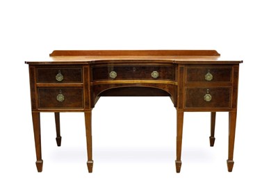 Lot 1410 - A late 19th century mahogany and boxwood line inlaid sideboard