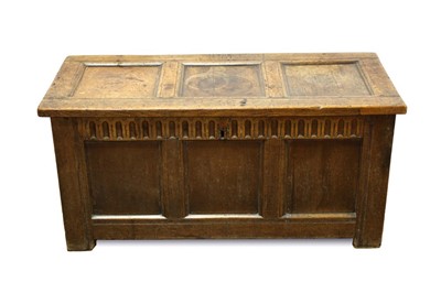 Lot 1412 - A 17th century oak coffer