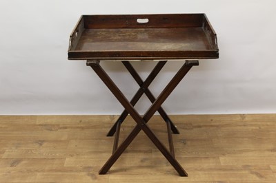 Lot 1418 - 19th century mahogany butler's tray on stand