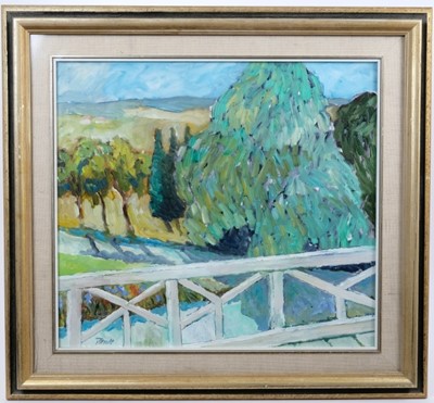 Lot 970 - *John Hanbury Pawle (1915-2010) oil on board- From The Balcony Le Clos Nomand