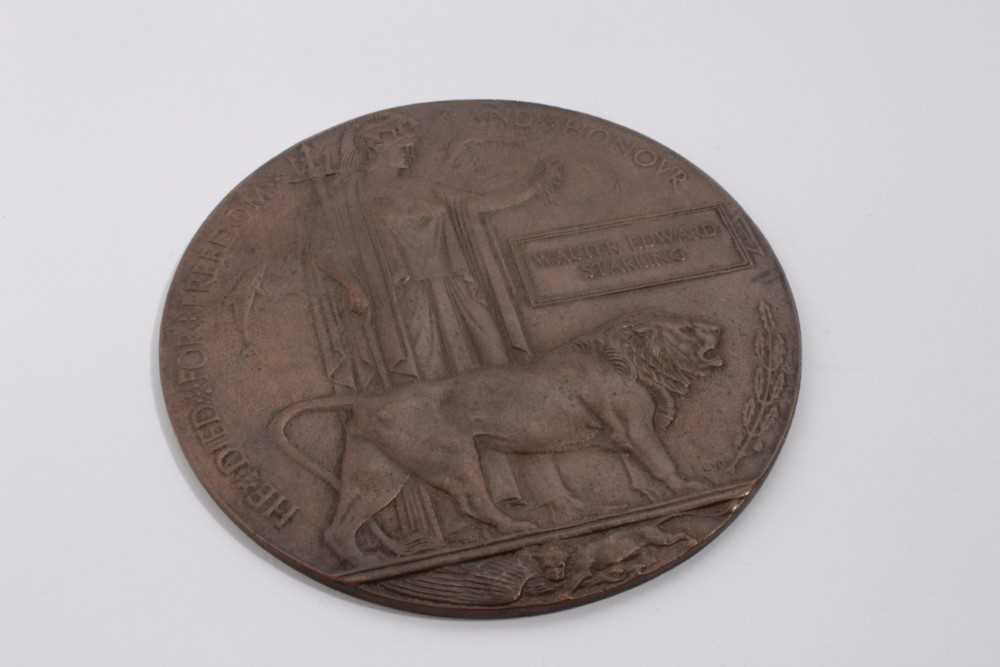 Lot 756 - First World War Memorial (Death) plaque named to Walter Edward Starling