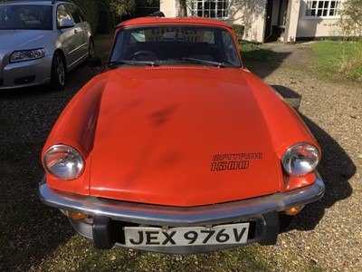 Lot 1986 - 1979 Triumph Spitfire 1500, finished in Orange with vinyl and hounds tooth check cloth interior, Reg. No. JEX 976V