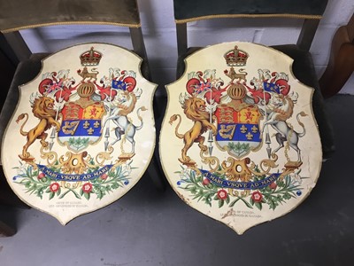 Lot 54 - Pair 1930s Canadian Royal Arms display shields