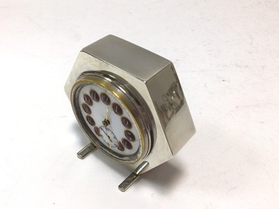 Lot 347 - Silver Hexagonal desk clock