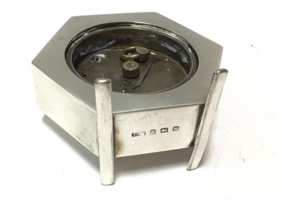 Lot 347 - Silver Hexagonal desk clock