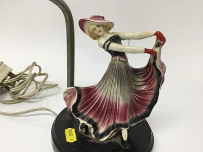 Lot 2411 - Art Deco Figural lamp Base of a woman